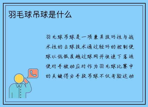 羽毛球吊球是什么